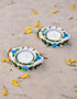 Blue Pottery T-Light Holder Set Of 2 Pcs.